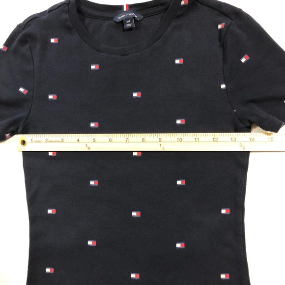 Tommy Hilfiger Women’s Short Sleeve Logo Print Dark Blue T-Shirt size S - Picture 3 of 8